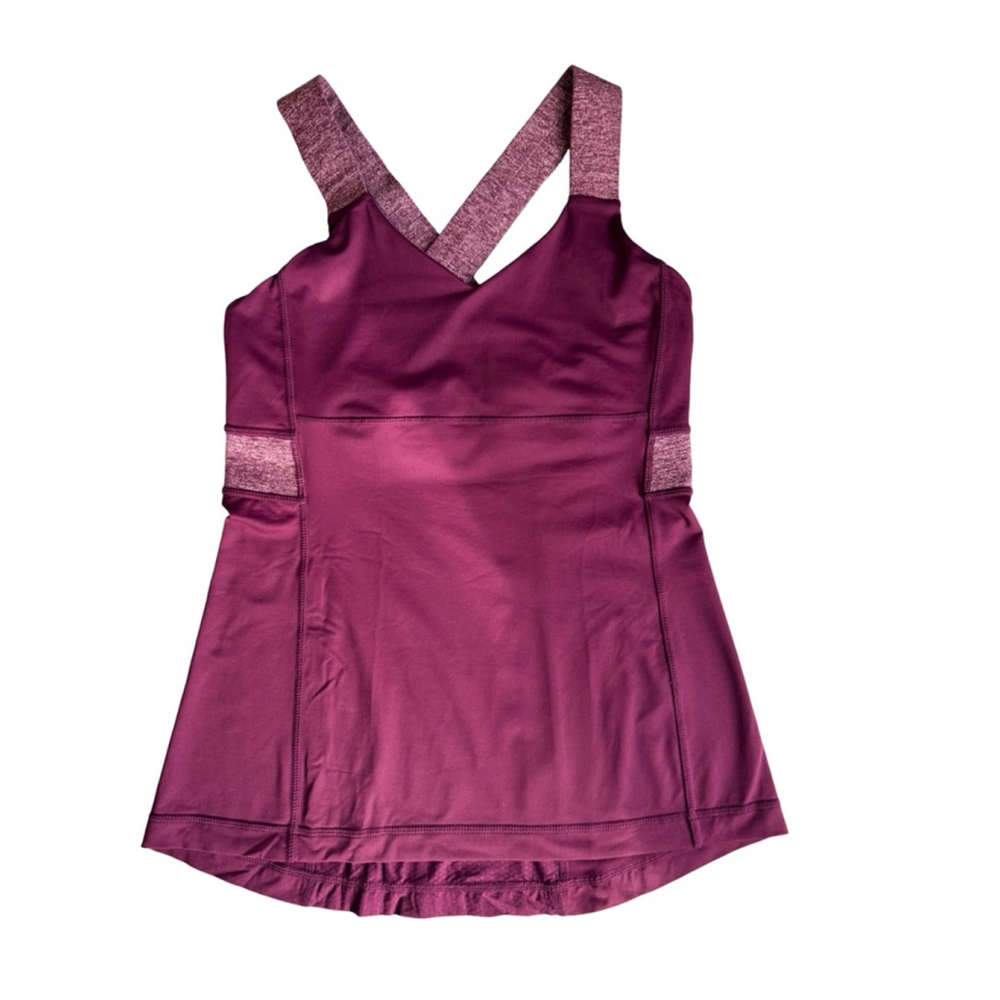 Lululemon Burgundy Push Your Limits Tank Size 6 Built in Bra Activewear